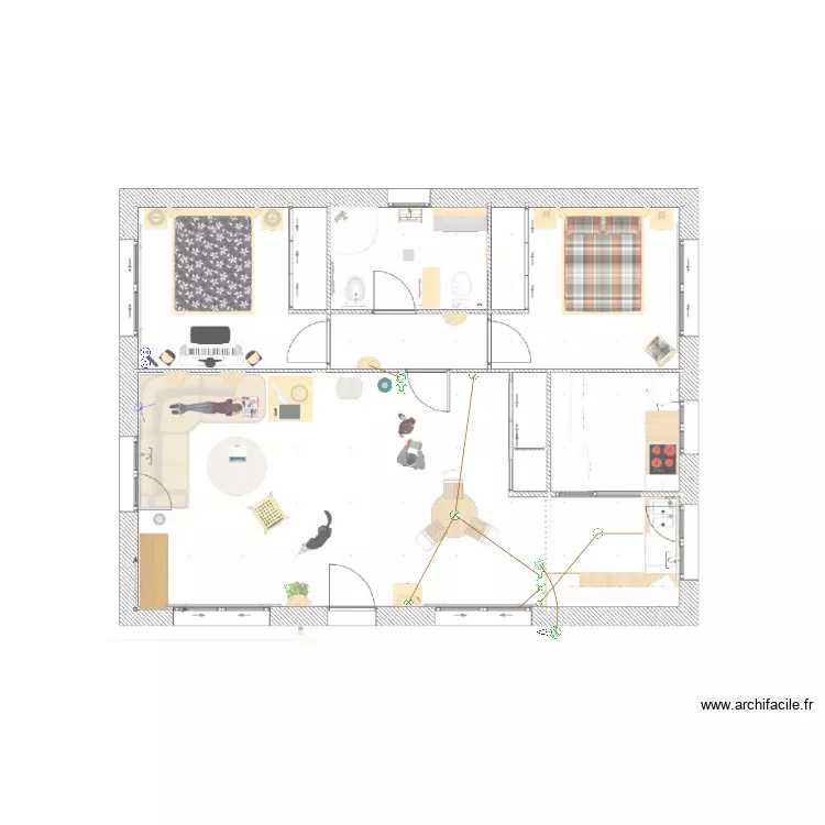 Maison RdC. Plan de 