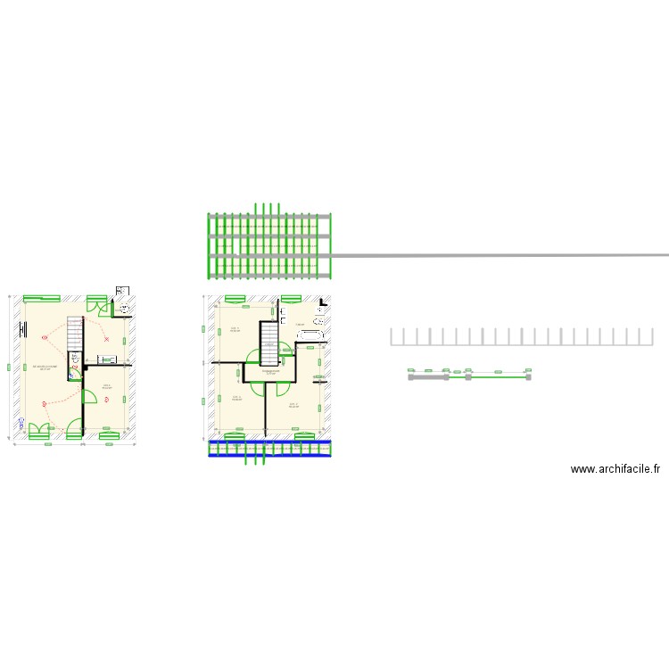 Maison plan définitif. Plan de 61 pièces et 125 m2