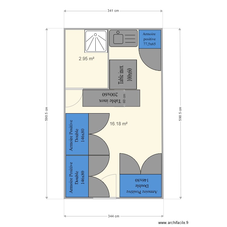 nobi. Plan de 2 pièces et 19 m2