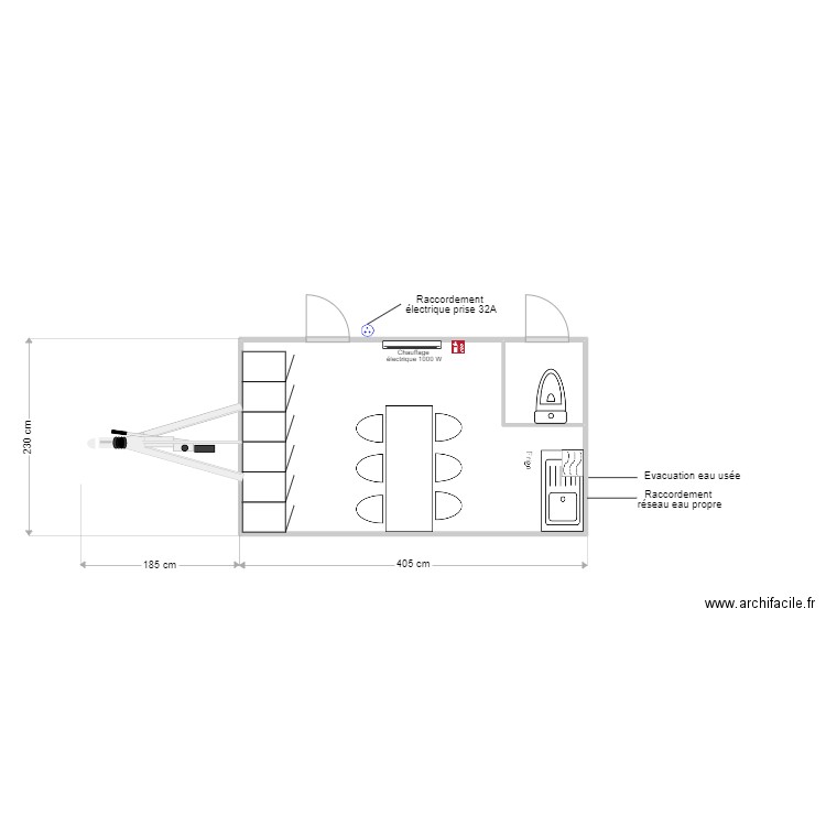 BVR 009 6pl. Plan de 2 pièces et 9 m2