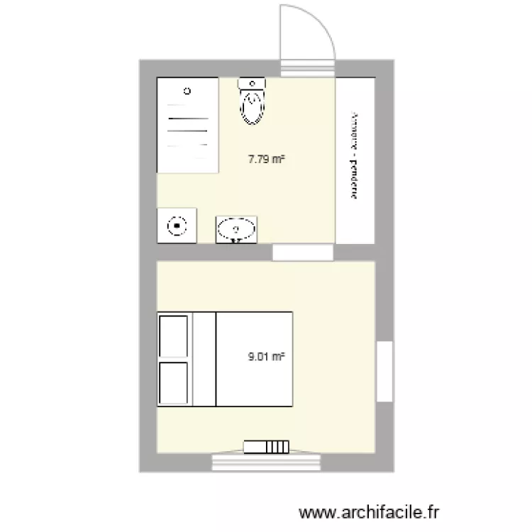 suite parentale 17m2 alice. Plan de 