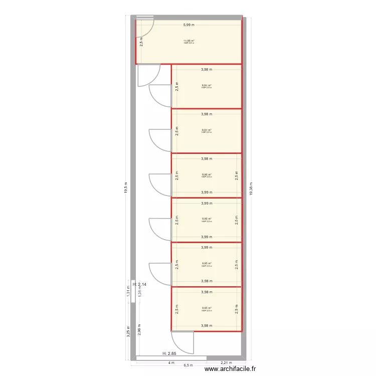 petit hangar. Plan de 