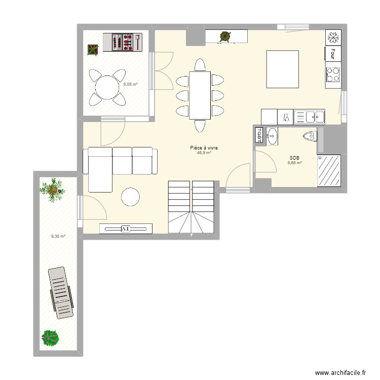 Audace lot 419. Plan de 10 pièces et 73 m2