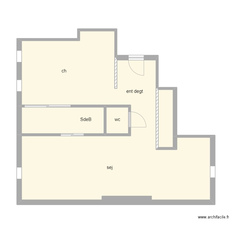 31 ter Tournelles. Plan de 4 pièces et 65 m2