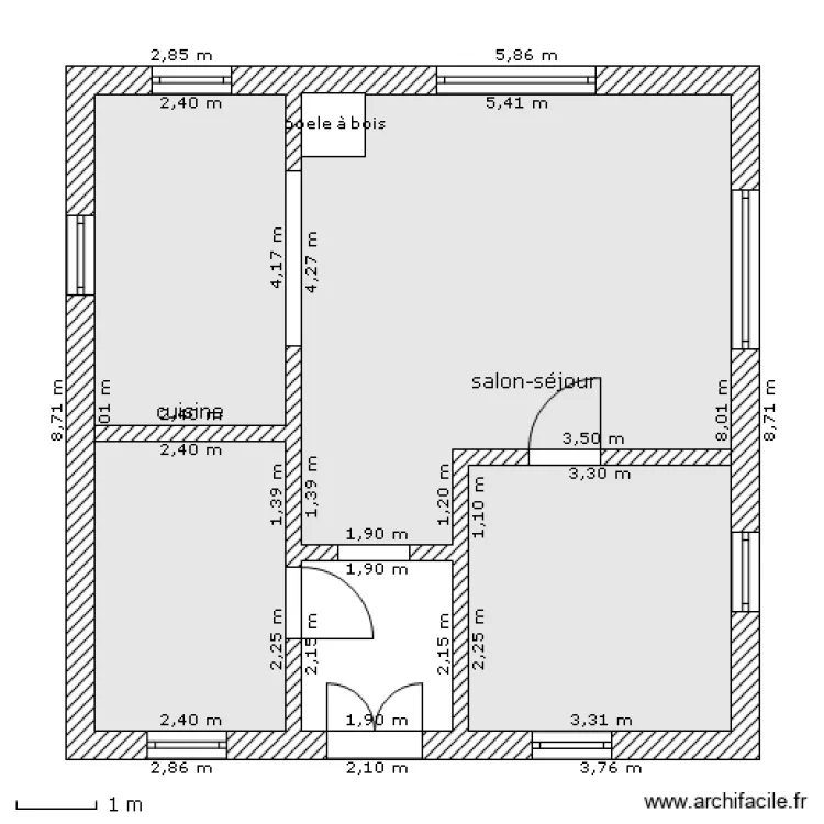 maison &agrave; l'&eacute;tranger brique alv&eacute;olaire 35. Plan de 