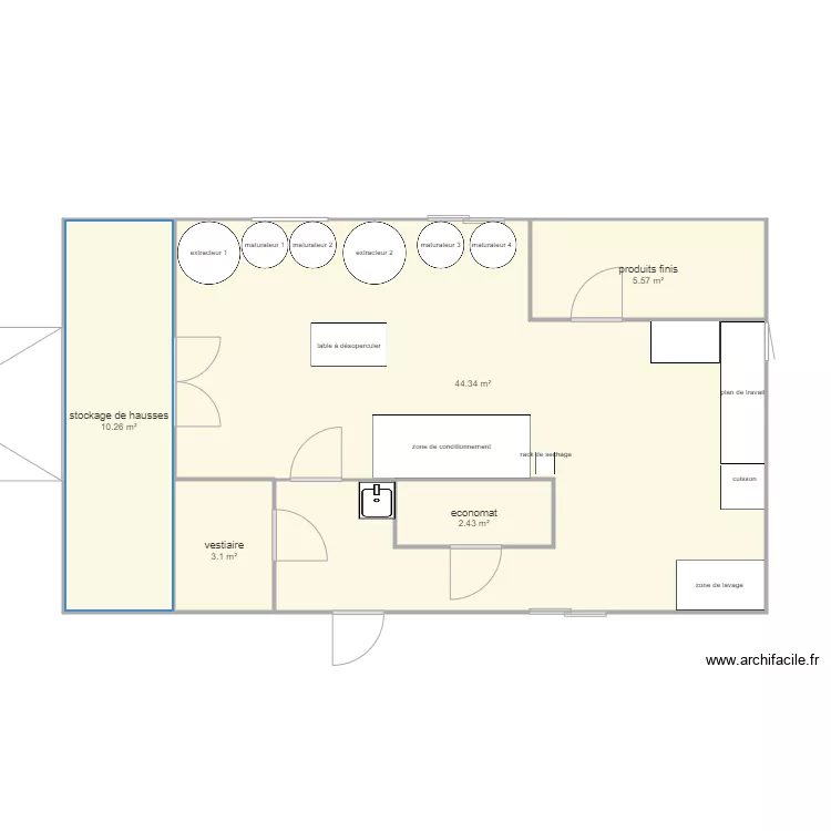 plan miellerie. Plan de 