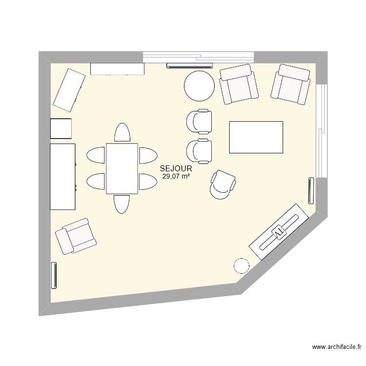 SEJOUR. Plan de 1 pièce et 29 m2