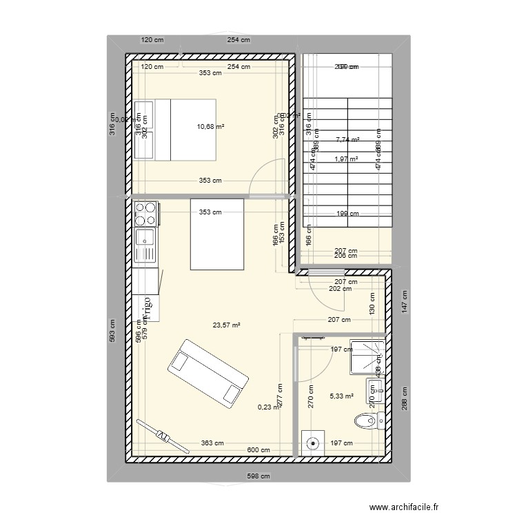 Lepange motif. Plan de 25 pièces et 219 m2