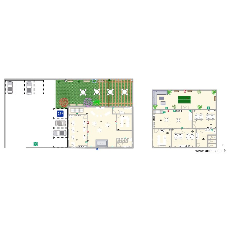 Plano Oficinas. Plan de 13 pièces et 253 m2