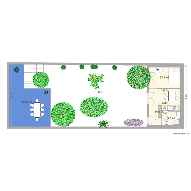 Jardin. Plan de 0 pièce et 0 m2