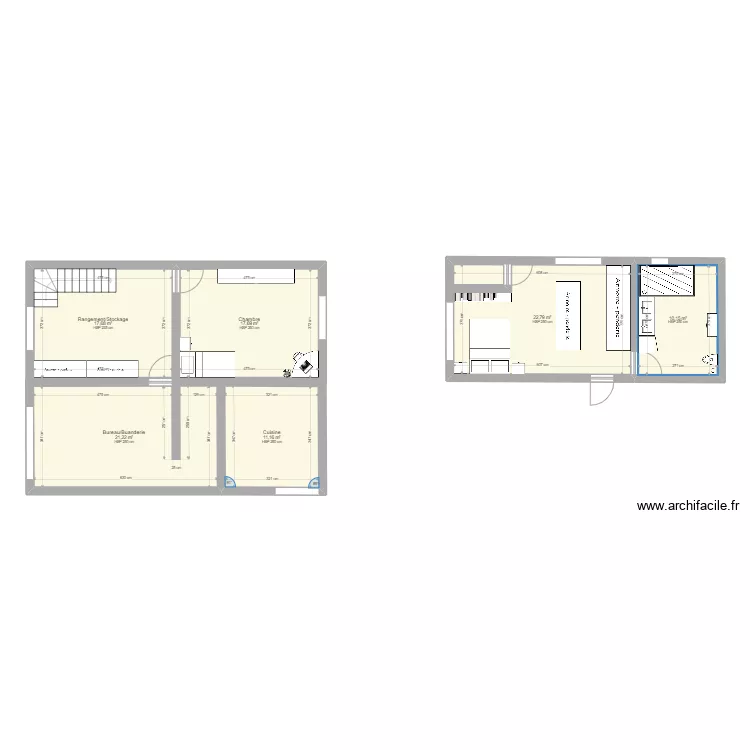 extension maison. Plan de 
