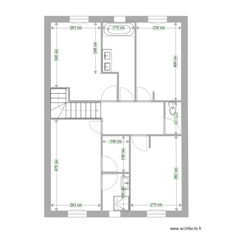 madelaine . Plan de 12 pièces et 134 m2