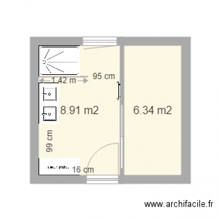 salle de bain. Plan de 0 pièce et 0 m2