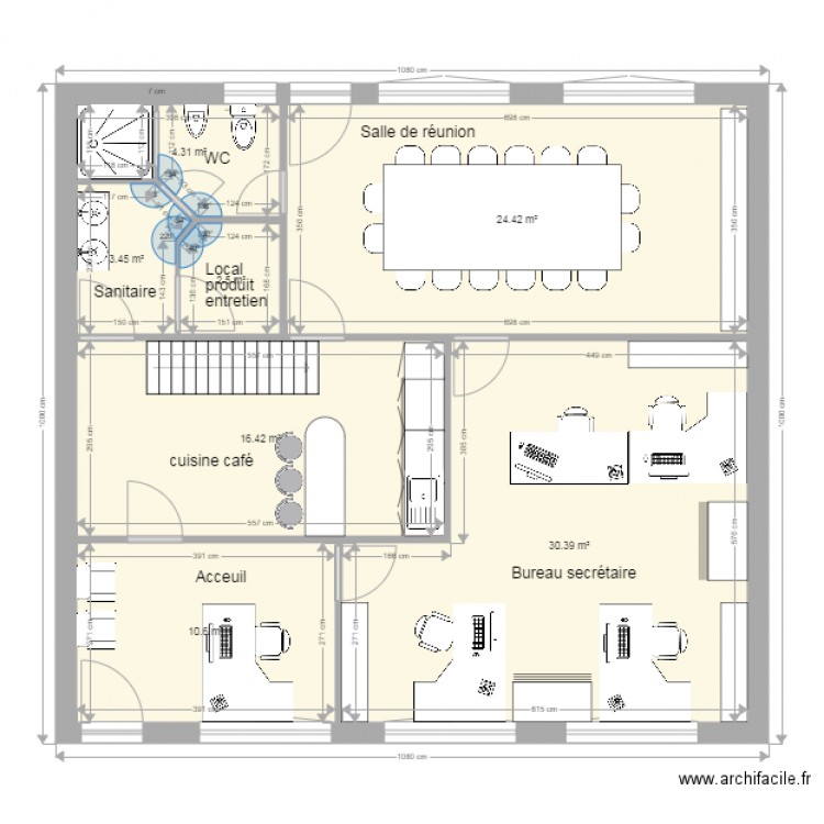 bureau. Plan de 0 pièce et 0 m2