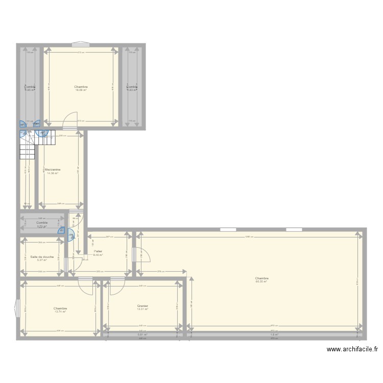 Illies étage 134m2. Plan de 0 pièce et 0 m2