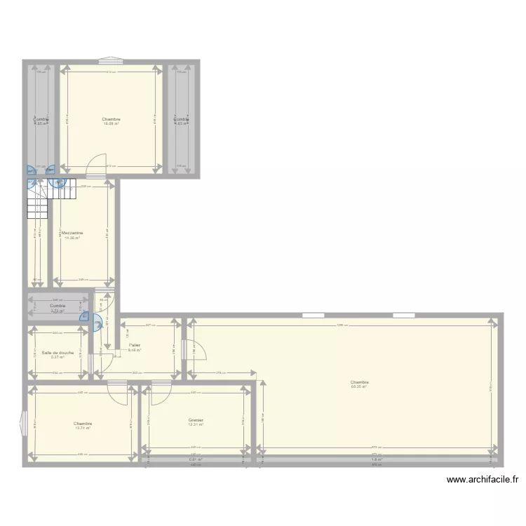 Illies &eacute;tage 134m2. Plan de 