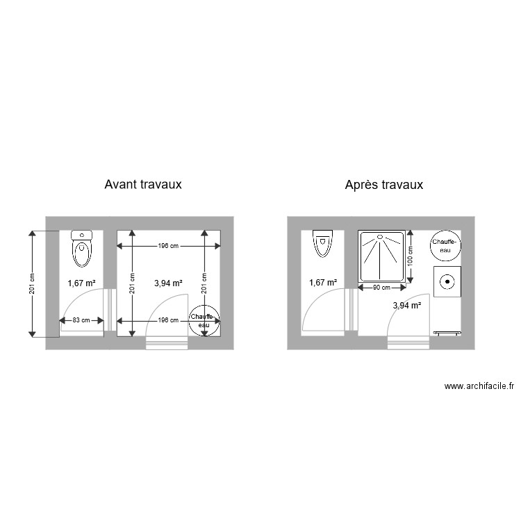 CHAMBERT. Plan de 4 pièces et 11 m2