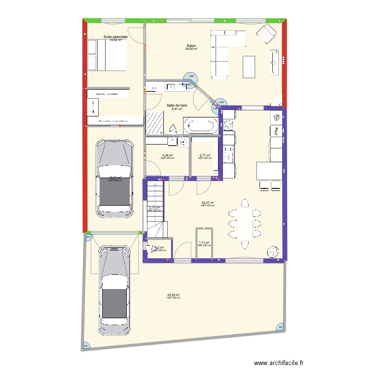 plan rdc 3. Plan de 11 pièces et 151 m2