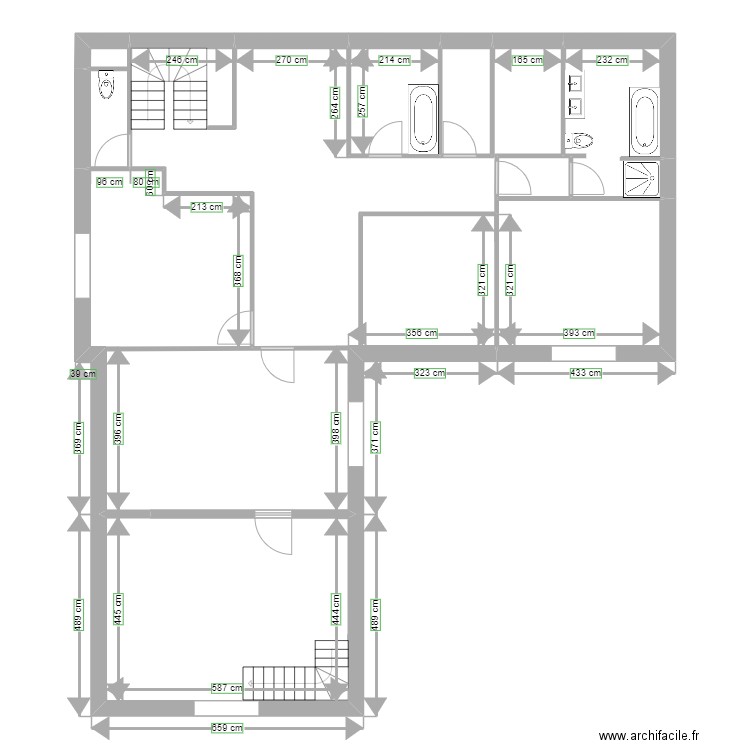 méré. Plan de 25 pièces et 440 m2