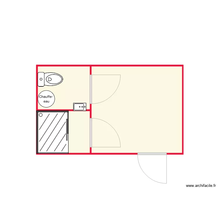 Bungalow refectoire et Sanitaire 4m . Plan de 