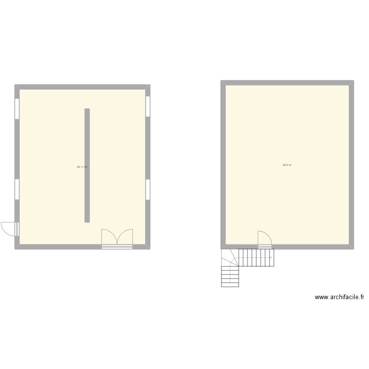 maison. Plan de 2 pièces et 133 m2