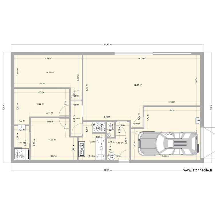 plan RDC Cuisine jfw. Plan de 10 pièces et 115 m2