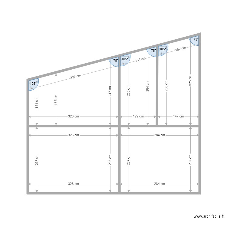 gites 1 coupe. Plan de 0 pièce et 0 m2