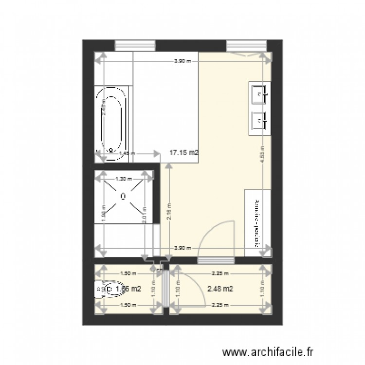 Badezimmer Wohnhaus. Plan de 0 pièce et 0 m2