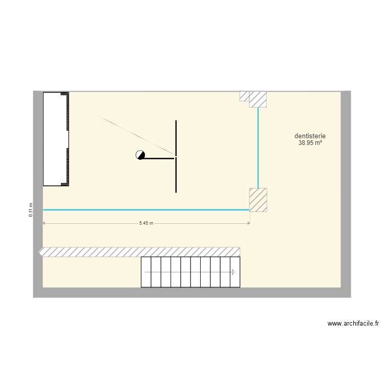 cabinet medical kiné - Plan 1 pièce 39 m2 dessiné par consultbma