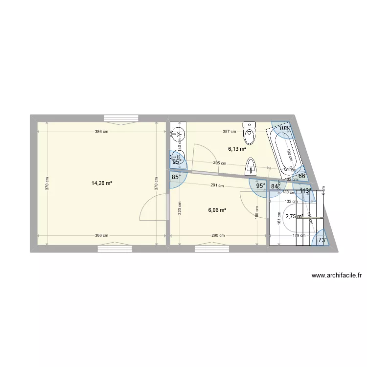1er Etage VILLERVILLE. Plan de 