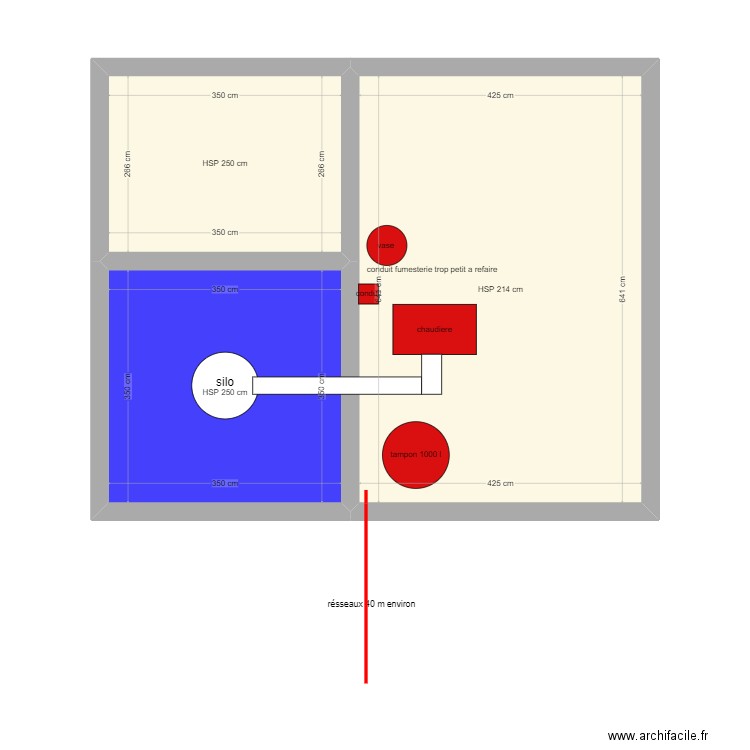 pincet. Plan de 3 pièces et 49 m2