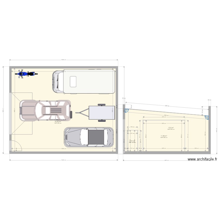 PLAN GARAGE EXTERIEUR LUISANT Modification Portes. Plan de 0 pièce et 0 m2