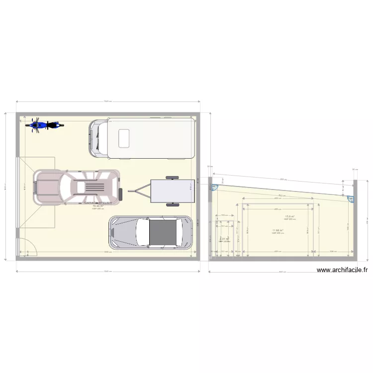 PLAN GARAGE EXTERIEUR LUISANT Modification Portes. Plan de 