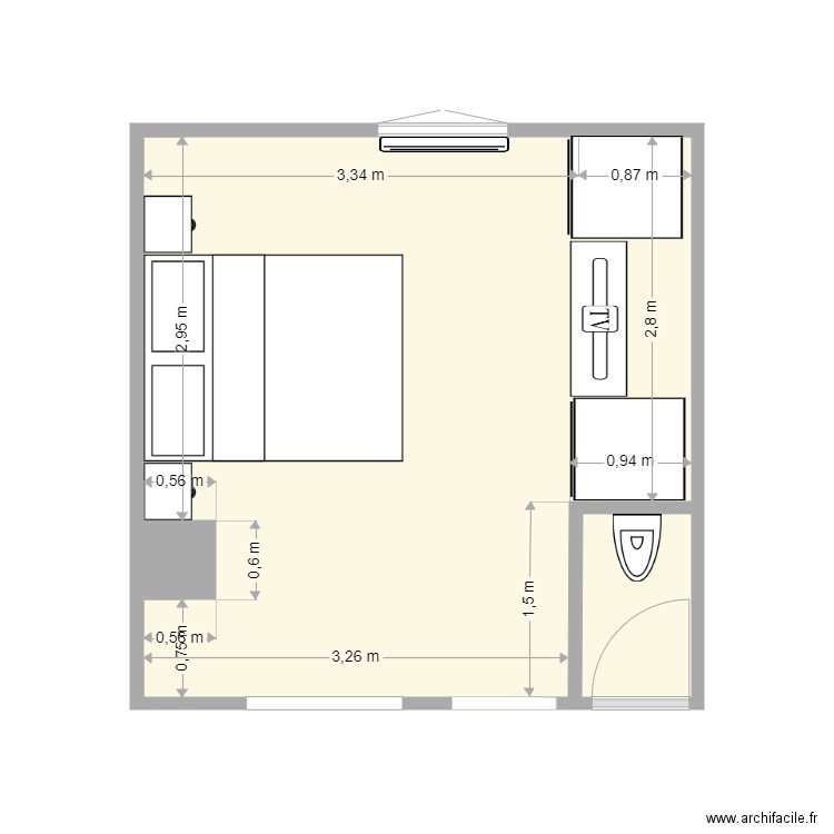 Mylena chambre version 3. Plan de 0 pièce et 0 m2
