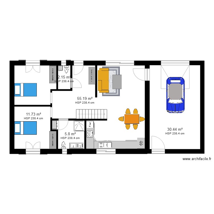 maison avec combles. Plan de 0 pièce et 0 m2