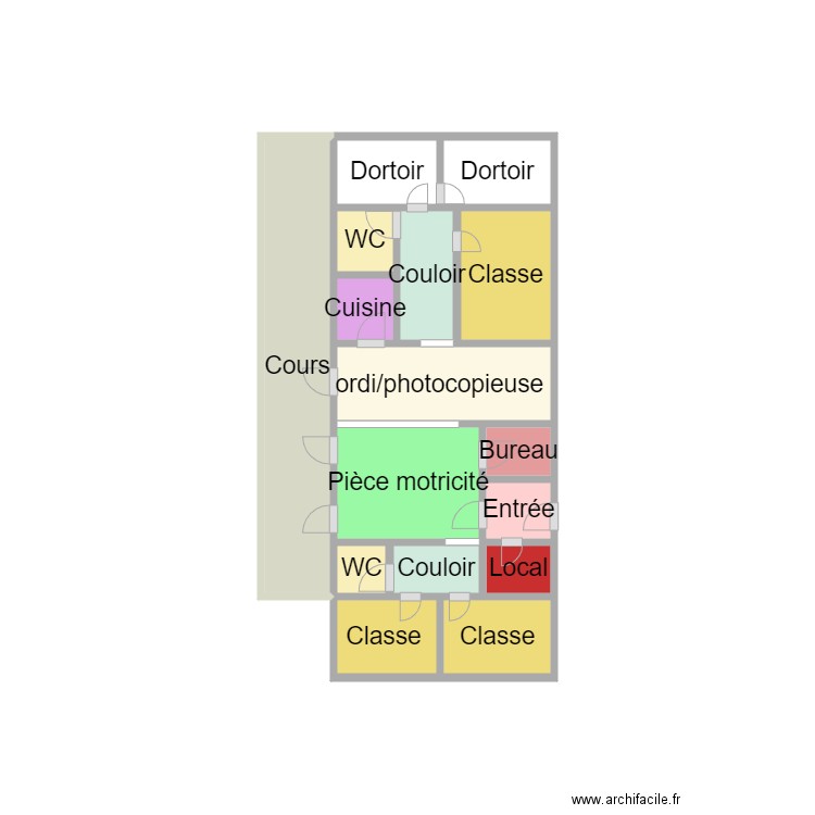 école. Plan de 0 pièce et 0 m2