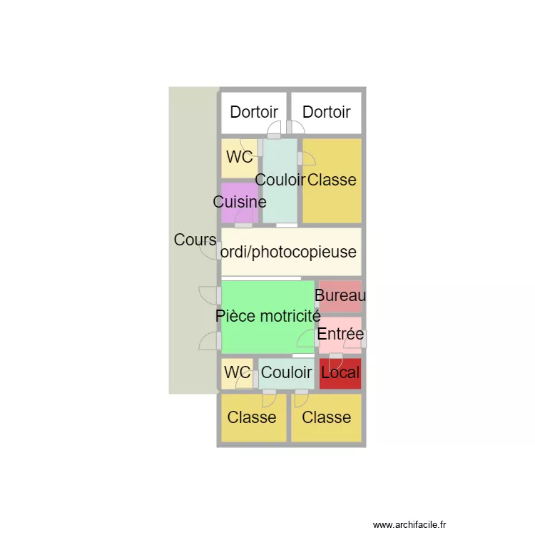 &eacute;cole. Plan de 