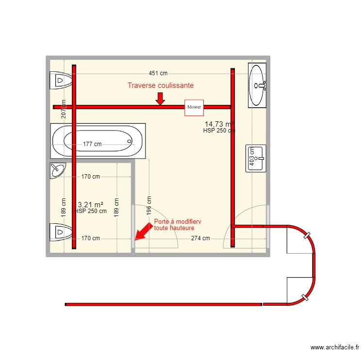 IME Gueret wc sdb Armenio H. Plan de 2 pièces et 18 m2