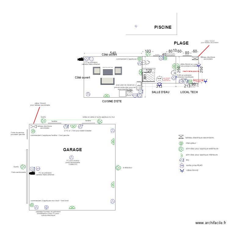 POOL HOUSE électricité v1. Plan de 0 pièce et 0 m2