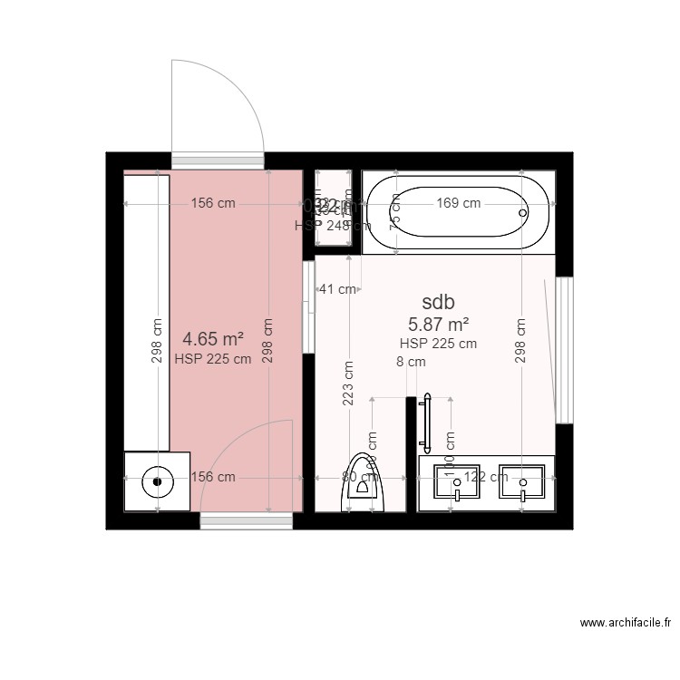 SDB D HOUTAUD RDC. Plan de 0 pièce et 0 m2