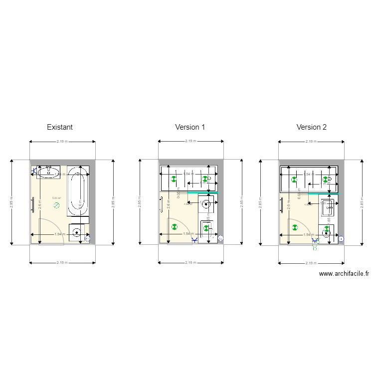 JM et Laure. Plan de 3 pièces et 15 m2