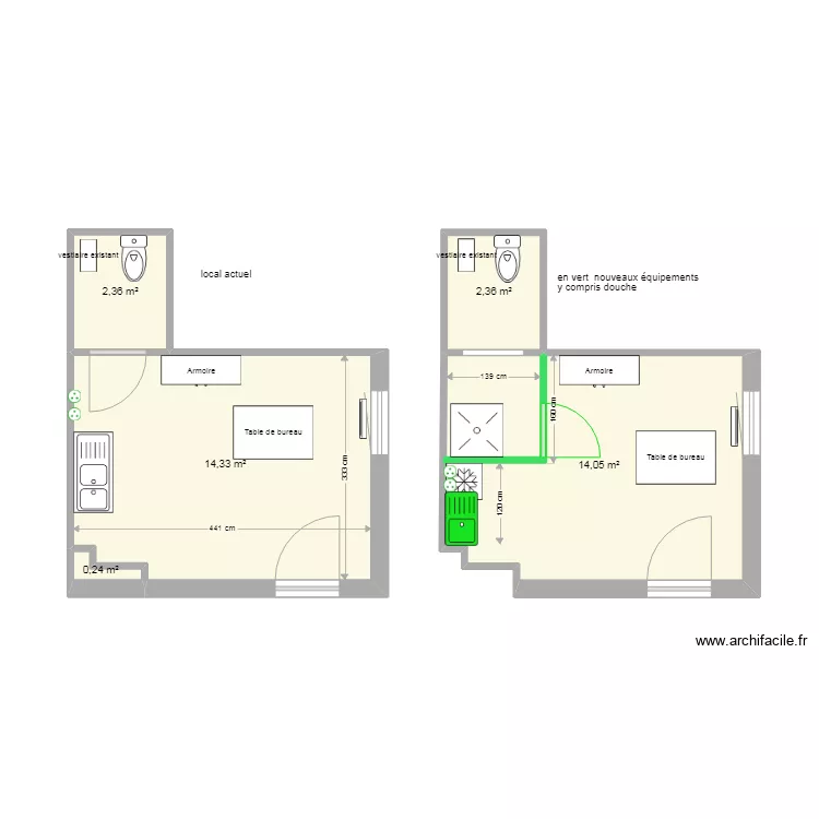 projet loge les fleurs. Plan de 