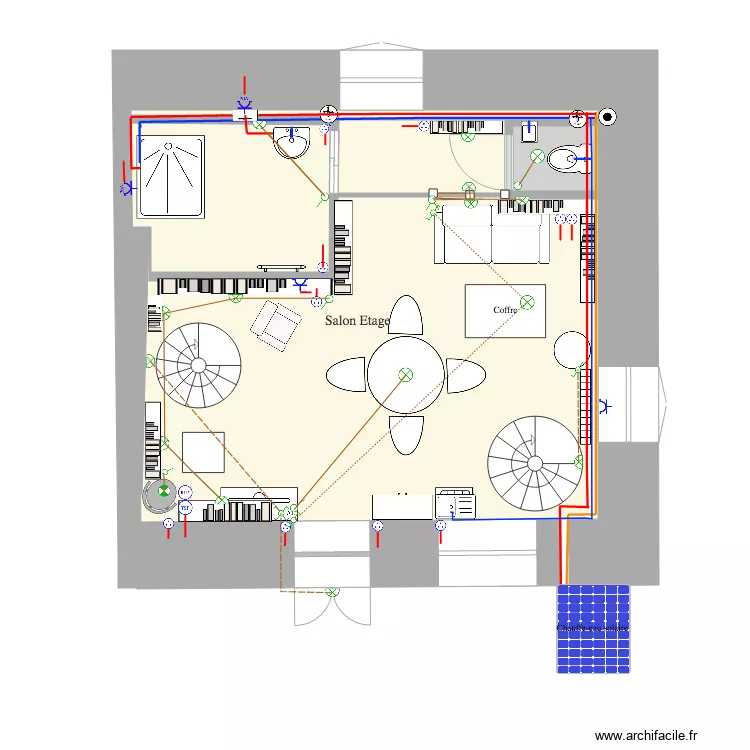 Clavi&egrave;re Etage. Plan de 