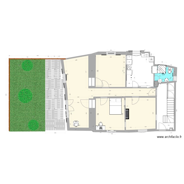 AppartementFinal Plan 4 pièces 70 m2 dessiné par NathalieG38