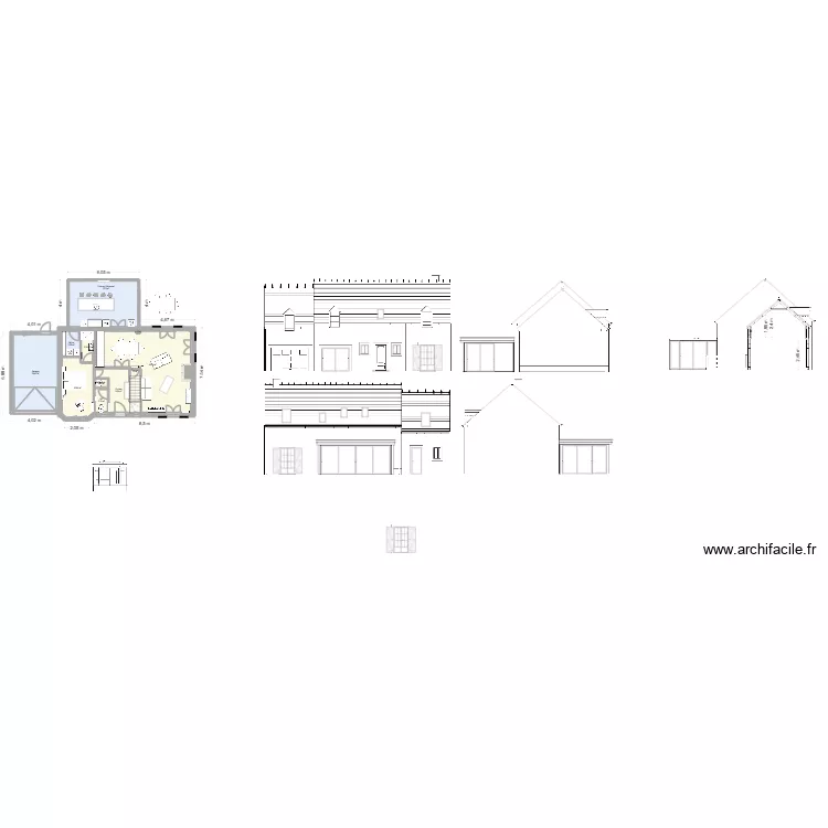 travaux extention maison. Plan de 