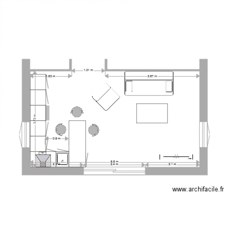 rez de jardin brando détail cuisine. Plan de 0 pièce et 0 m2