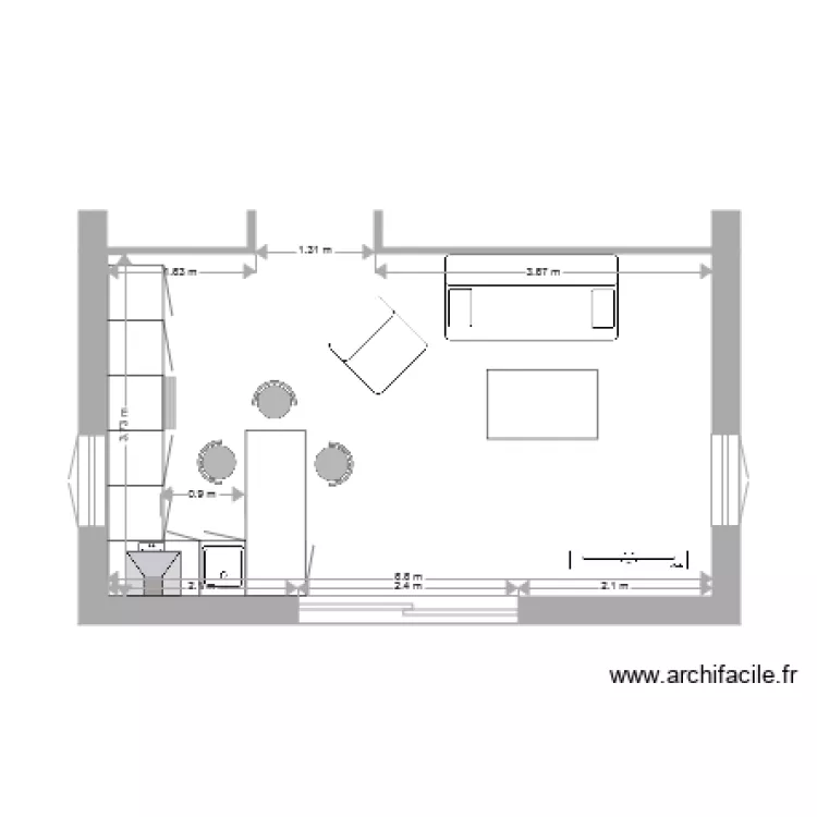 rez de jardin brando d&eacute;tail cuisine. Plan de 