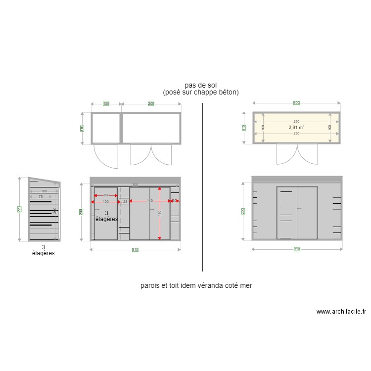 abris outils 2022-07-29. Plan de 8 pièces et 20 m2