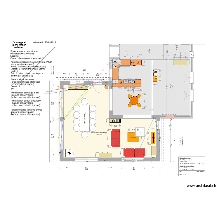 Eclairage alimentation extérieur. Plan de 0 pièce et 0 m2