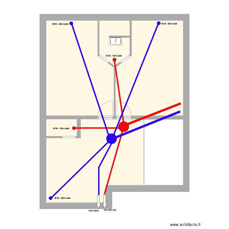 plan VMC etage. Plan de 0 pièce et 0 m2